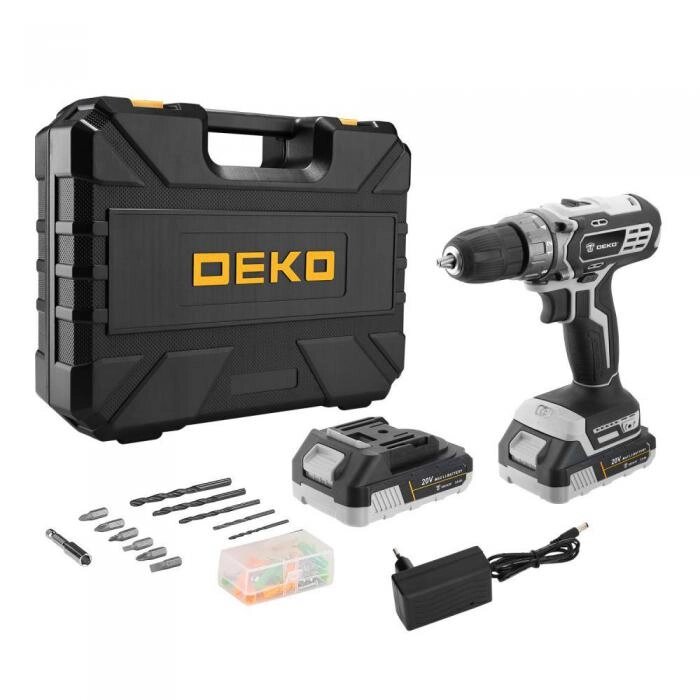 Дрель-шуруповерт аккумуляторная DEKO DKCD20 Black Edition SET 3 от компании 2255 by - онлайн гипермаркет - фото 1