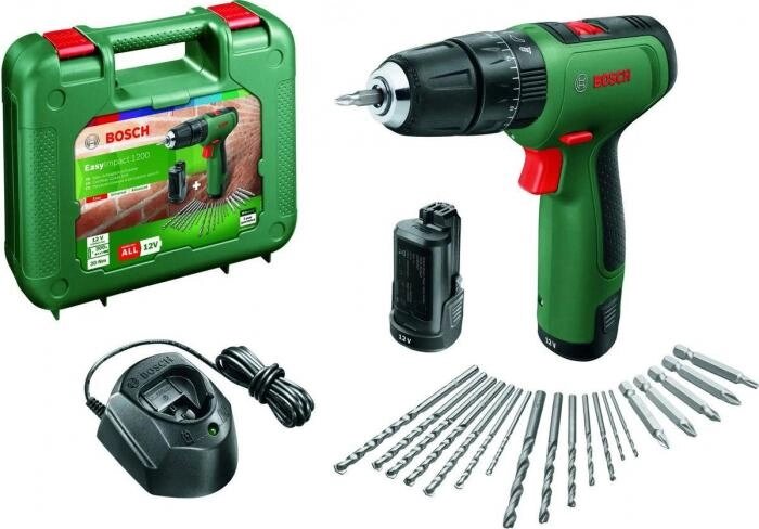 Дрель-шуруповерт Bosch EasyImpact 1200, 1.5Ач,  с двумя аккумуляторами [06039d3105] от компании 2255 by - онлайн гипермаркет - фото 1