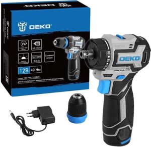 Дрель-шуруповерт DEKO Loner 12V Pro, 3Ач, с одним аккумулятором [085-1121]