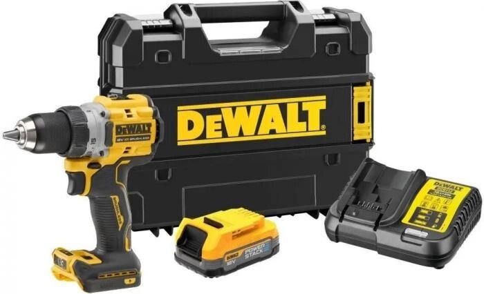 Дрель-шуруповерт DeWALT DCD800E1T-QW, 1.7Ач,  с одним аккумулятором от компании 2255 by - онлайн гипермаркет - фото 1