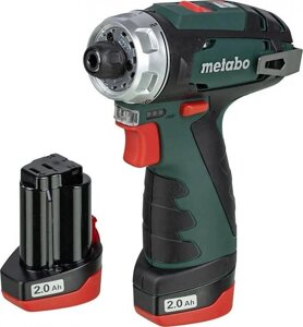 Дрель-шуруповерт METABO PowerMaxx BS, 2Ач, с двумя аккумуляторами [600984000]