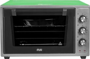 Духовая печь маленькая электрическая настольная духовка переносная мини жарочный шкаф MIU 3606 L зелено/серая