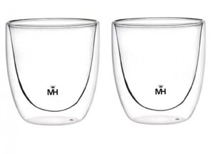 Двойные стеклянные стаканы бокалы для чая кофе сока MERCURYHAUS МС-6486