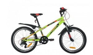 Двухколесный велосипед подростковый для мальчика девочки NOVATRACK 20SH6VEXTREME. GN21 зеленый со щитками