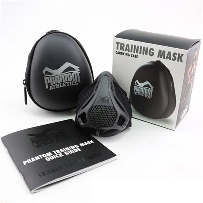 Дыхательный тренажер Training Mask Phantom Athletics Black (размер L) тренировочная маска для бега от компании 2255 by - онлайн гипермаркет - фото 1