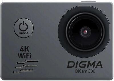 Экшн-камера DIGMA DiCam 300 4K,  WiFi,  серый [dc300] от компании 2255 by - онлайн гипермаркет - фото 1