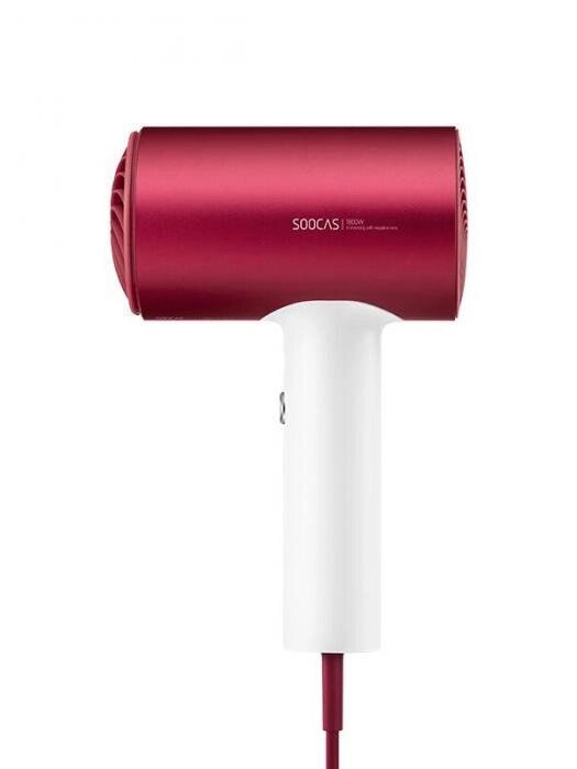 Электрический фен для сушки укладки волос с насадками ионизацией Xiaomi Soocas H5 Anion Hair Dryer красный от компании 2255 by - онлайн гипермаркет - фото 1