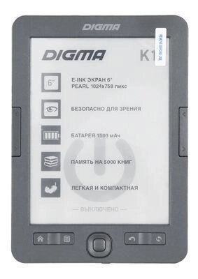 Электронная книга Digma K1,  6", темно-серый от компании 2255 by - онлайн гипермаркет - фото 1