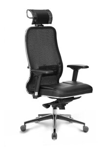 Эргономичное компьютерное кресло стул руководителя для компьютера Метта Samurai SL-3.041 Black Plus