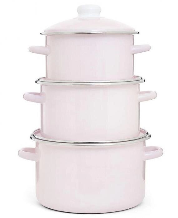 ЭСТЕТ Набор посуды ЭТ-75235 "Розовый" цилиндрический 2.0+3.0+4.0л 6 пр от компании 2255 by - онлайн гипермаркет - фото 1