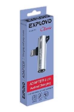 EXPLOYD EX-AD-757 Переходник Jack 3,5mm - 8 Pin Classic серебро от компании 2255 by - онлайн гипермаркет - фото 1