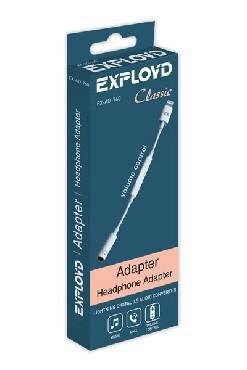 EXPLOYD EX-AD-760 Переходник Jack 3,5mm - 8 Pin bluetooth белый Classic от компании 2255 by - онлайн гипермаркет - фото 1