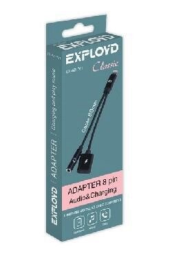 EXPLOYD EX-AD-761 Переходник Jack 3,5mm - 8 Pin Classic черный от компании 2255 by - онлайн гипермаркет - фото 1