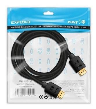 EXPLOYD EX-K-1492 HDMI-HDMI/V2.0/4K 60Hz/круглый/чёрный/5М от компании 2255 by - онлайн гипермаркет - фото 1