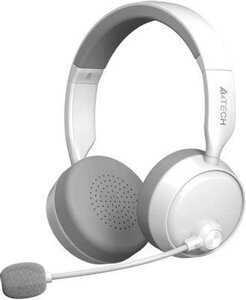 Гарнитура A4TECH BH230, для компьютера, мониторные, Bluetooth, белый / серый [bh230 white]