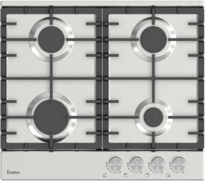 Газовая варочная панель EVELUX HEG 600 X, независимая, нержавеющая сталь