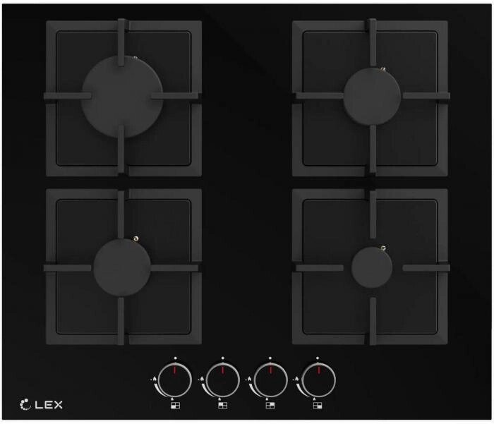 Газовая варочная панель LEX GVG 644 BBL,  независимая,  черный от компании 2255 by - онлайн гипермаркет - фото 1