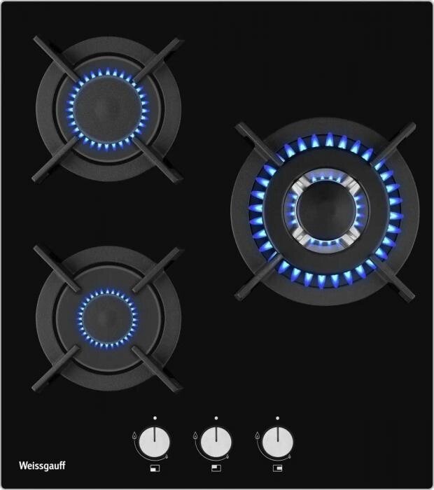 Газовая варочная панель WEISSGAUFF HG 430 BGV,  независимая,  черный от компании 2255 by - онлайн гипермаркет - фото 1