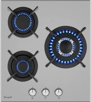 Газовая варочная панель WEISSGAUFF HGG 431 XRV,  независимая,  нержавеющая сталь от компании 2255 by - онлайн гипермаркет - фото 1