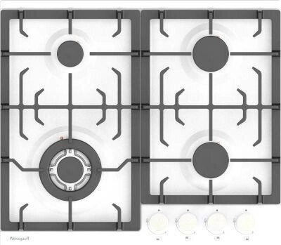 Газовая варочная панель WEISSGAUFF HGG 641 WEB,  независимая,  белый от компании 2255 by - онлайн гипермаркет - фото 1