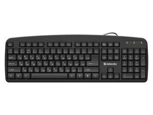 Геймерская клавиатура с подсветкой Defender Office HB-910 черная 45910 мембранная игровая для компьютера