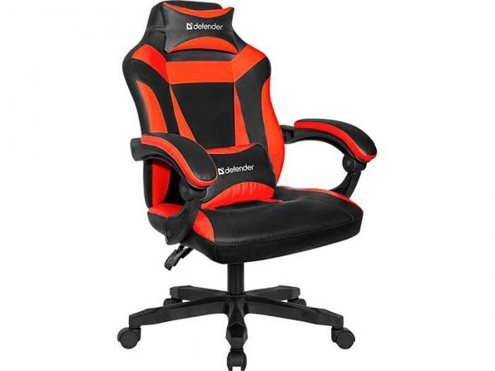 Геймерское игровое компьютерное кресло для компьютера геймера Defender Master 64359 красное из экокожи от компании 2255 by - онлайн гипермаркет - фото 1
