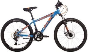 Горный подростковый велосипед 24 дюйма с дисковыми тормозами NOVATRACK 24AHD. EXTREME. 13BL4 синий скоростной