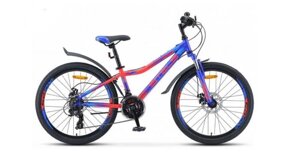 Горный подростковый велосипед спортивный скоростной колеса 24" со стальной рамой 12" красный для подростков