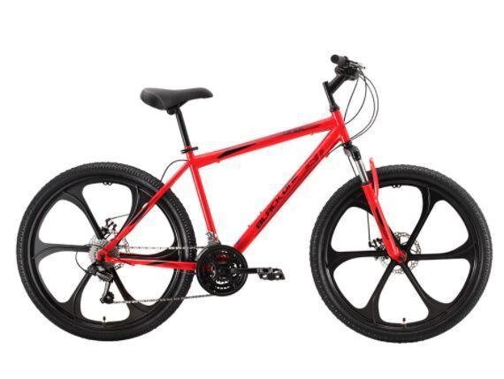 Горный велосипед на литых дисках колеса 26 дюймов рама 18" красный спортивный скоростной с дисковыми тормозами от компании 2255 by - онлайн гипермаркет - фото 1
