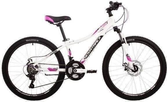 Горный велосипед с амортизаторами скоростной женский для девочки подростка NOVATRACK 24AHD. KATRINA. 10WT4 белый от компании 2255 by - онлайн гипермаркет - фото 1