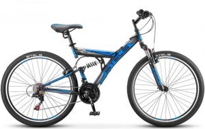 Горный взрослый велосипед двухподвес со стальной рамой STELS Focus V 26 дюймов 18-SP V030 синий