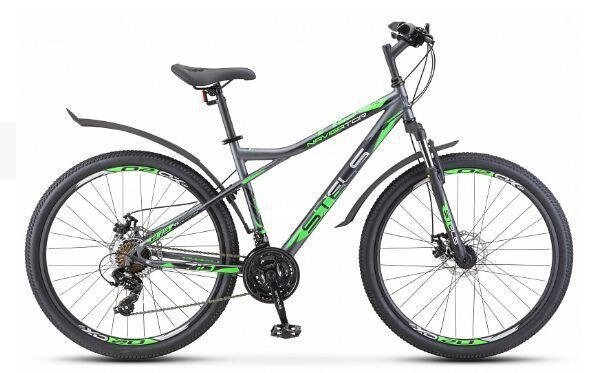 Горный взрослый велосипед STELS Navigator 710 MD 27.5" V020 рама 16" Антрацитовый/зелёный/чёрный от компании 2255 by - онлайн гипермаркет - фото 1
