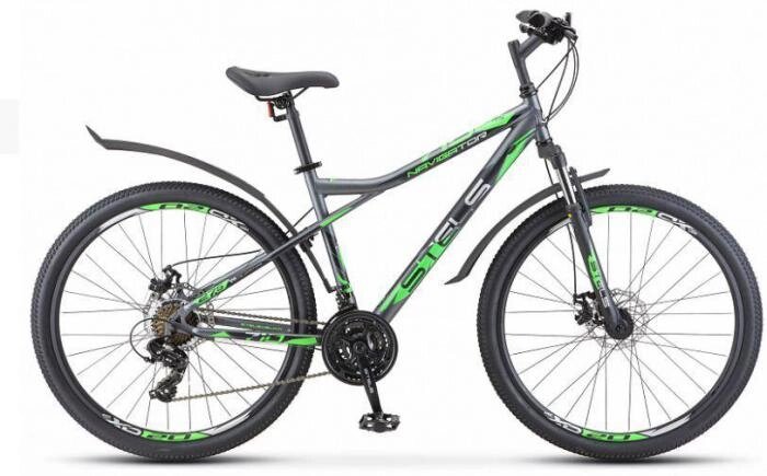 Горный взрослый велосипед STELS Navigator 710 MD 27.5" V020 рама 18" Антрацитовый/зелёный/чёрный от компании 2255 by - онлайн гипермаркет - фото 1