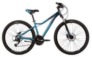 Горный женский велосипед спортивный скоростной с дисковыми тормозами STINGER 26AHD. LAGUPRO. 15BL3 синий