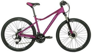 Горный женский велосипед спортивный скоростной с дисковыми тормозами STINGER 26AHD. LAGUPRO. 17PK3 розовый