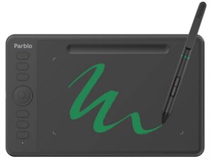 Графический планшет для компьютера Parblo Intangbo S черный электронный для рисования со стилусом