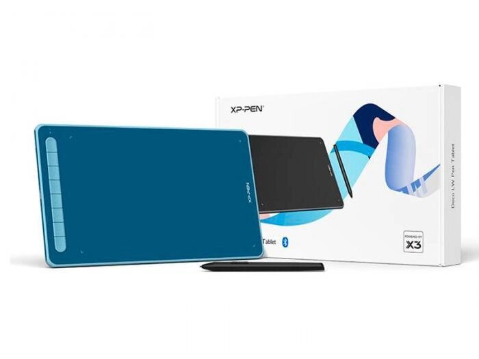 Графический планшет XP-PEN Deco LW Blue IT1060B BE от компании 2255 by - онлайн гипермаркет - фото 1