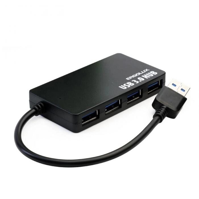 Хаб USB Ergolux USB - 4xUSB Black ELX-SLP01-C02 от компании 2255 by - онлайн гипермаркет - фото 1