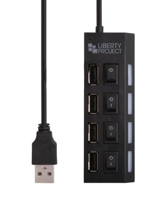 Хаб USB Liberty Project 4xUSB 2.0 Black 0L-00047781 от компании 2255 by - онлайн гипермаркет - фото 1