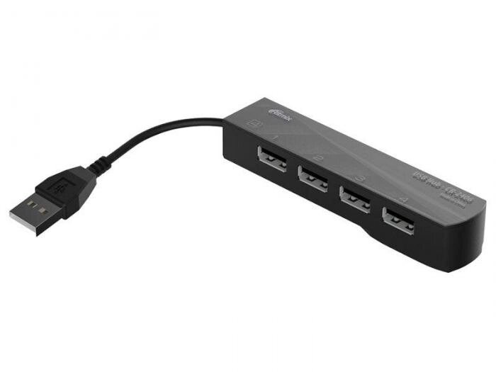 Хаб USB Ritmix CR-2406 USB 4-ports Black от компании 2255 by - онлайн гипермаркет - фото 1