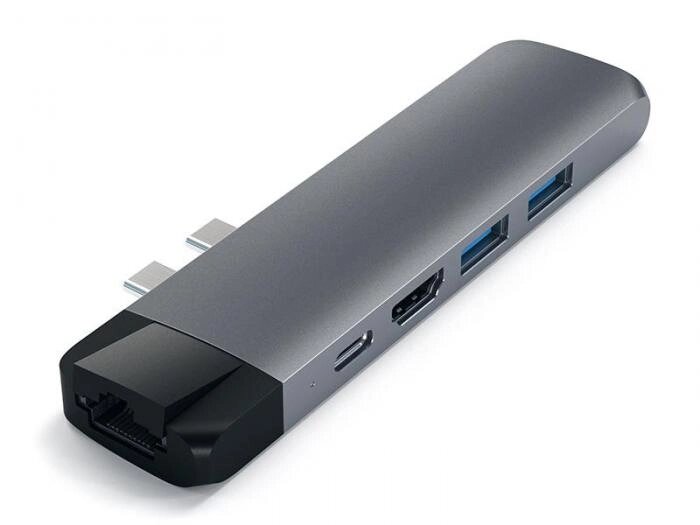 Хаб USB Satechi Aluminum Pro Hub With Ethernet для 2016/2017 MacBook Pro 13/15 Space Gray ST-TCPHEM от компании 2255 by - онлайн гипермаркет - фото 1
