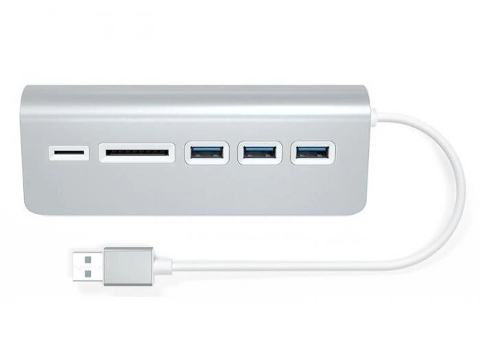 Хаб USB Satechi Aluminum USB 3.0 Hub & Card Reader Silver ST-3HCRS от компании 2255 by - онлайн гипермаркет - фото 1