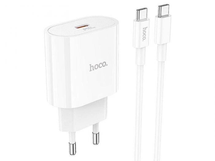 Hoco C94A Metro 1xUSB-C 3А PD20W + кабель Type-C 1m White 6931474762191 от компании 2255 by - онлайн гипермаркет - фото 1