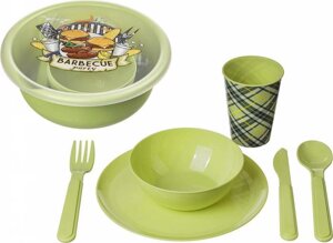 HOMVER Picnic с декором, 25 предметов на 4 персоны (салатовый) 221135520/04