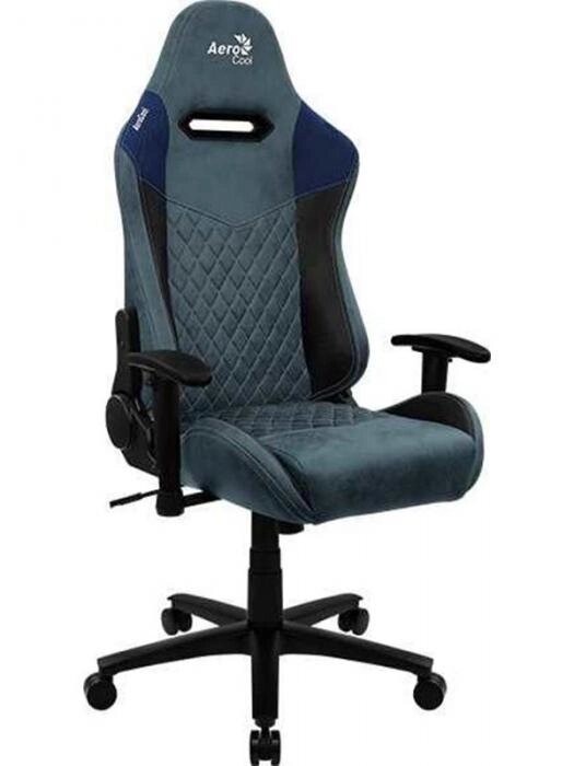 Игровое геймерское компьютерное кресло стул для компьютера геймера AeroCool Duke Steel Blue на колесиках от компании 2255 by - онлайн гипермаркет - фото 1