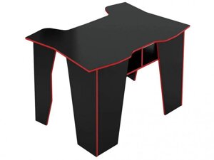 Игровой компьютерный стол геймерский MP55 черный-красный с вырезом красивый для ПК компьютера геймера