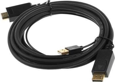 Кабель аудио-видео Buro HDMI (m)  -  DisplayPort (m) ,  3м, GOLD,  черный [hdmi-dp-3m] от компании 2255 by - онлайн гипермаркет - фото 1