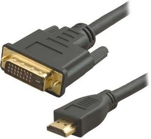 Кабель аудио-видео Lazso WH-141, HDMI (m) - DVI-D (m), 15м, GOLD, черный [wh-141(15m)