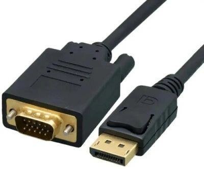 Кабель-переходник видео PREMIER 6-932,  DisplayPort (m)  -  VGA (m) ,  5м, GOLD,  черный [6-932 5.0] от компании 2255 by - онлайн гипермаркет - фото 1