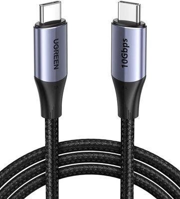 Кабель UGREEN US355,  USB Type-C (m) -  USB Type-C (m),  1м,  в оплетке,  2.5A,  черный [80150] от компании 2255 by - онлайн гипермаркет - фото 1